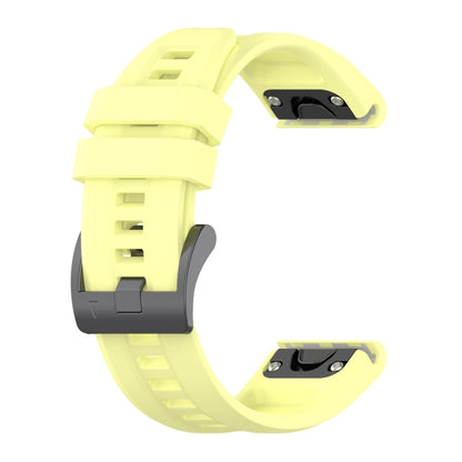 For Garmin Descent G1 / G1 Solar Solid Color Black Buckle Silicone Quick Release Watch Band(Yellow) - Watch Bands by buy2fix | Online Shopping UK | buy2fix