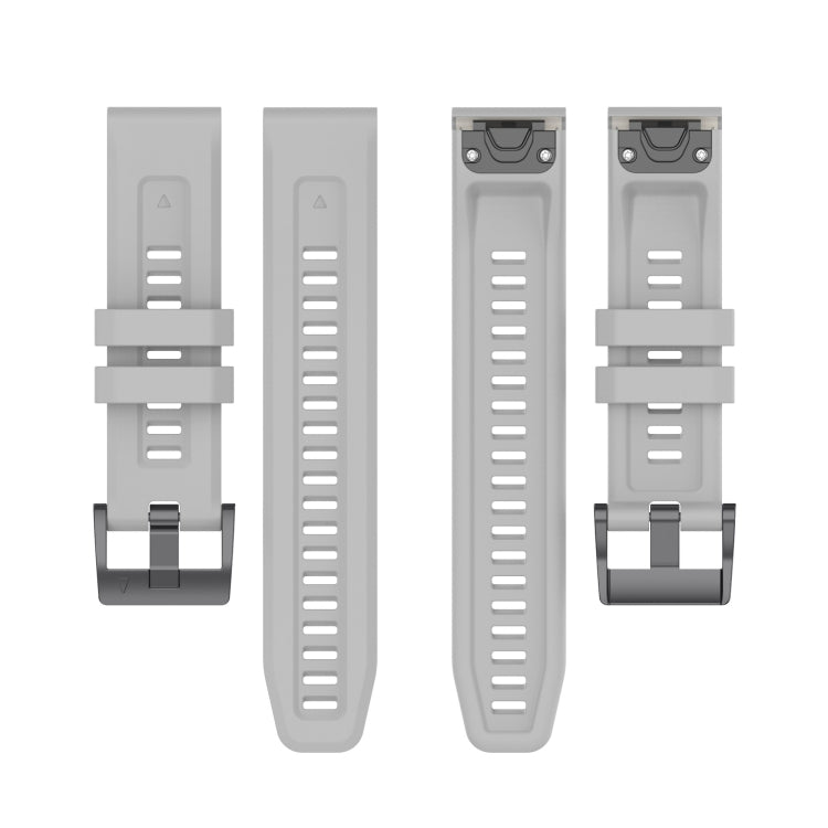 For Garmin Instinct 2 / Instinct Solid Color Black Buckle Silicone Quick Release Watch Band(Gray) - Watch Bands by buy2fix | Online Shopping UK | buy2fix