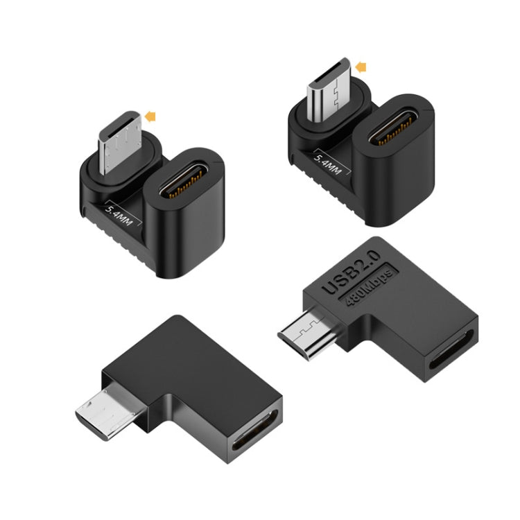 Type-C Female to Micro USB Male Adapter Data Charging Transmission, Specification:Type-C Female to Micro Male Right Bend - Cable & Adapters by buy2fix | Online Shopping UK | buy2fix