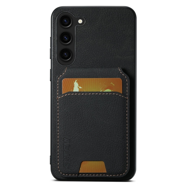 For Samsung Galaxy S24+ 5G Suteni H02 Litchi Leather Card Wallet Stand Back Phone Case(Black) - Galaxy S24+ 5G Cases by Suteni | Online Shopping UK | buy2fix