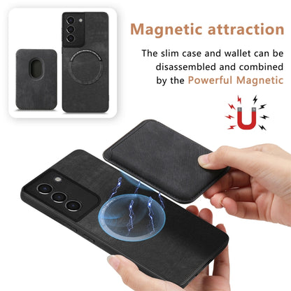 For Samsung Galaxy S21+ 5G Retro Leather Card Bag Magnetic Phone Case(Black) - Galaxy S21+ 5G Cases by buy2fix | Online Shopping UK | buy2fix