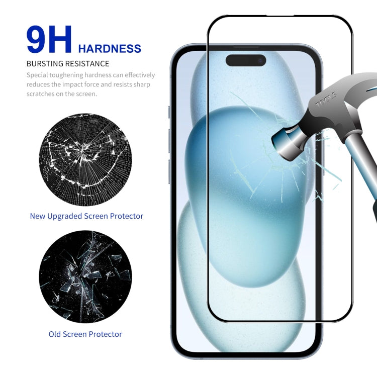 For iPhone 15  / 16 ENKAY Easy Install High Alumina Silicon Full Glass Film - iPhone 15 Tempered Glass by ENKAY | Online Shopping UK | buy2fix