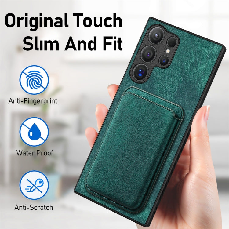 For Samsung Galaxy S25 Ultra 5G Retro Leather Card Bag Magnetic Phone Case(Green) - Galaxy S25 Ultra 5G Cases by buy2fix | Online Shopping UK | buy2fix