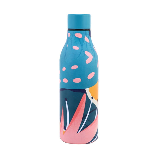 JUNSUNMAY Geometric Patterns Coating 304 Stainless Steel  550ml Water Vacuum Bottle(Blue) - Vacuum Thermoses & Cups by JUNSUNMAY | Online Shopping UK | buy2fix