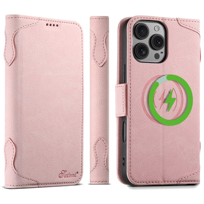 For iPhone 16 Pro SUTENI J07 Multifunctional Horizontal Flip Magsafe Leather Phone Case(Pink) - iPhone 16 Pro Cases by Suteni | Online Shopping UK | buy2fix