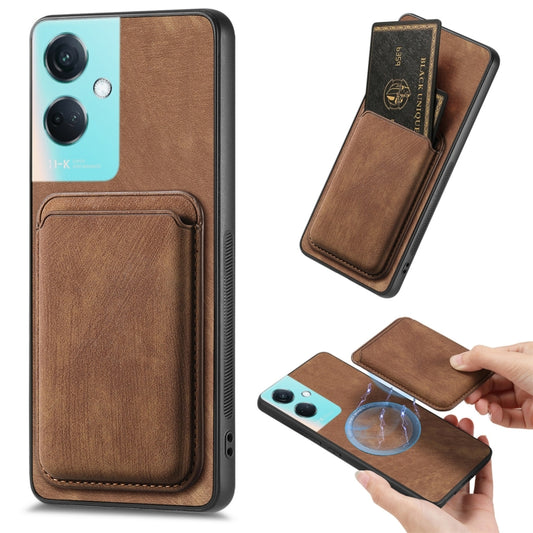 For OPPO K11 5G Retro Leather Card Bag Magnetic Phone Case(Brown) - OPPO Cases by buy2fix | Online Shopping UK | buy2fix