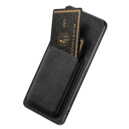 For OPPO Reno8 T 5G Retro Leather Card Bag Magnetic Phone Case(Black) - OPPO Cases by buy2fix | Online Shopping UK | buy2fix