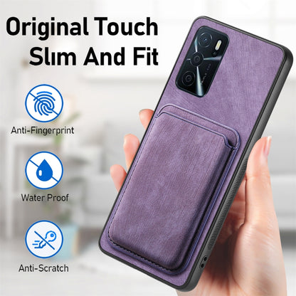 For OPPO Find X5 Pro Retro Leather Card Bag Magnetic Phone Case(Purple) - OPPO Cases by buy2fix | Online Shopping UK | buy2fix