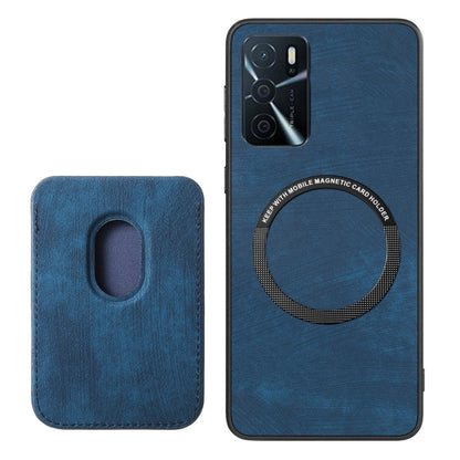 For OPPO A52 / A72/ A92 Retro Leather Card Bag Magnetic Phone Case(Blue) - OPPO Cases by buy2fix | Online Shopping UK | buy2fix