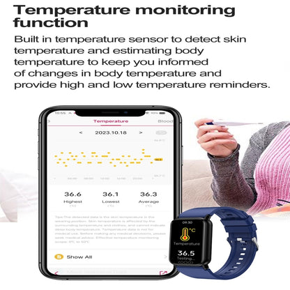 TK72 1.47 inch Color Screen Smart Watch, Support Heart Rate / Blood Pressure / Blood Oxygen / Blood Sugar Monitoring(Black) - Smart Wristbands by buy2fix | Online Shopping UK | buy2fix