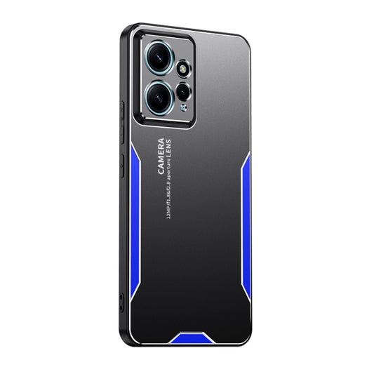 For Redmi Note 12 4G Global Blade Series TPU Hybrid Metal Phone Case(Blue) - Xiaomi Cases by buy2fix | Online Shopping UK | buy2fix