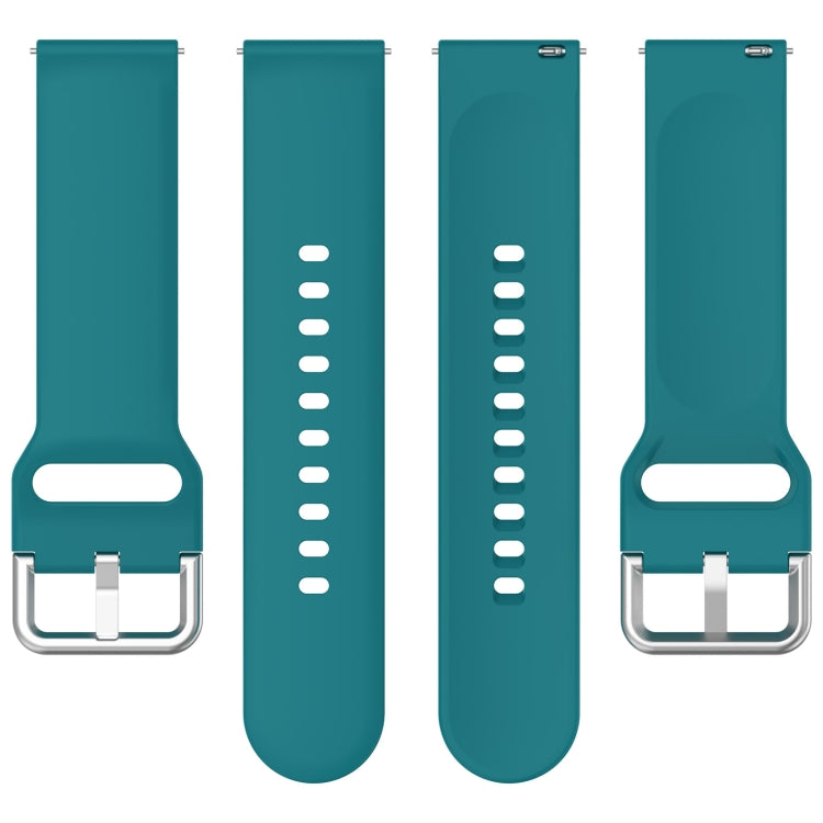 For Xiaomi Watch 2 Solid Color Metal Silver Buckle Silicone Watch Band, Size: L(Dark Green) - Watch Bands by buy2fix | Online Shopping UK | buy2fix