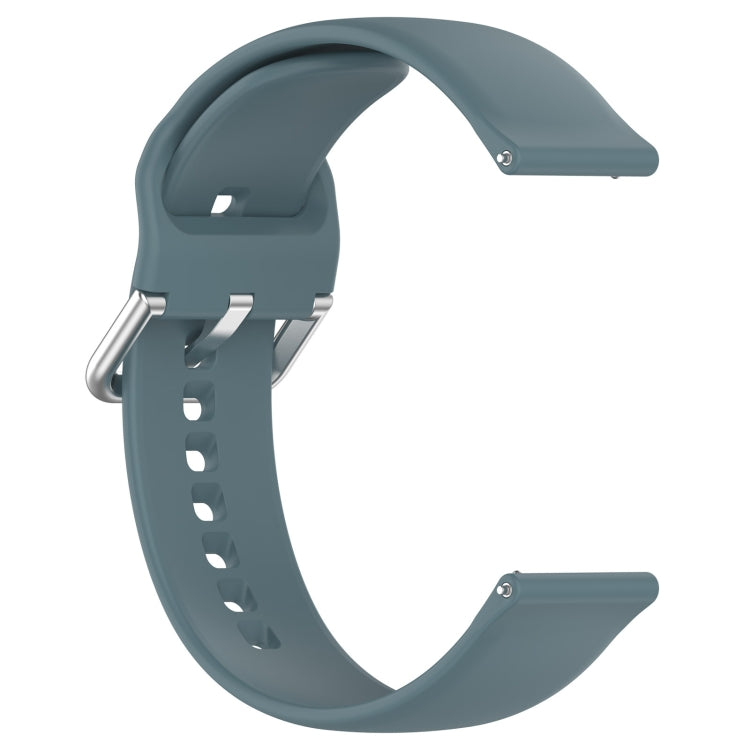 For Xiaomi Watch 2 Solid Color Metal Silver Buckle Silicone Watch Band, Size: L(Rock Blue) - Watch Bands by buy2fix | Online Shopping UK | buy2fix