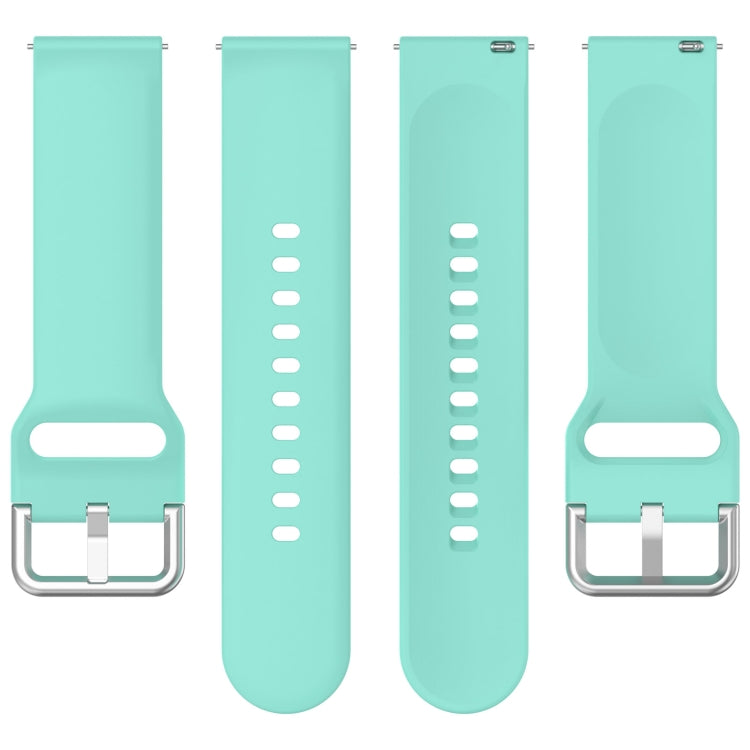 For Xiaomi Watch 2 Solid Color Metal Silver Buckle Silicone Watch Band, Size: L(Cyan) - Watch Bands by buy2fix | Online Shopping UK | buy2fix