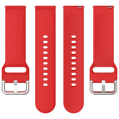 For Xiaomi Watch 2 Solid Color Metal Silver Buckle Silicone Watch Band, Size: L(Red) - Watch Bands by buy2fix | Online Shopping UK | buy2fix