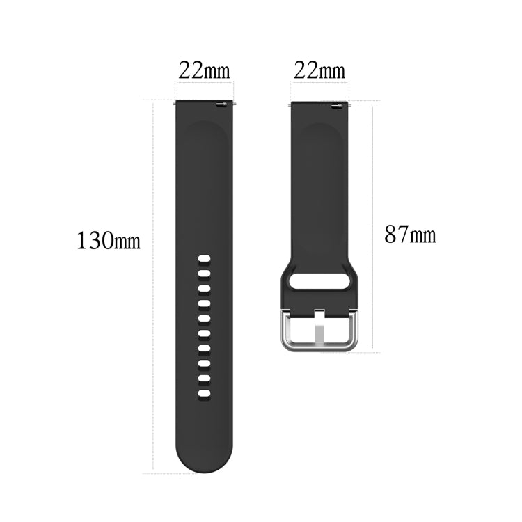 For Xiaomi Watch 2 Solid Color Metal Silver Buckle Silicone Watch Band, Size: L(Black) - Watch Bands by buy2fix | Online Shopping UK | buy2fix