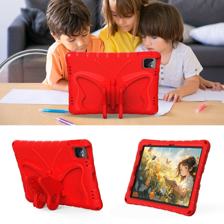 For iPad Air 11 2024 Butterfly Bracket EVA Shockproof Tablet Case(Red) - iPad Air 11 2024 Cases by buy2fix | Online Shopping UK | buy2fix