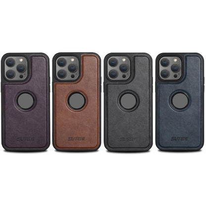 For iPhone 14 Plus Suteni G1 Magsafe Leather Back Phone Case(Black) - iPhone 14 Plus Cases by Suteni | Online Shopping UK | buy2fix