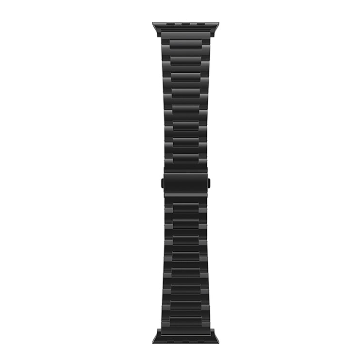 For Apple Watch SE 2023 44mm I-Shaped Titanium Watch Band(Black) - Watch Bands by buy2fix | Online Shopping UK | buy2fix