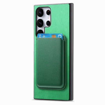 For Samsung Galaxy S25 Ultra 5G Retro Magsafe Card Bag PU Back Cover Phone Case(Green) - Galaxy S25 Ultra 5G Cases by buy2fix | Online Shopping UK | buy2fix