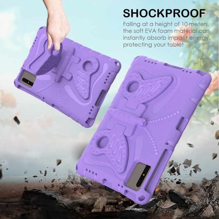 For Samsung Galaxy Tab S9 FE X510 Butterfly Bracket EVA Shockproof Tablet Case(Light Purple) - Galaxy Tab S9 FE by buy2fix | Online Shopping UK | buy2fix