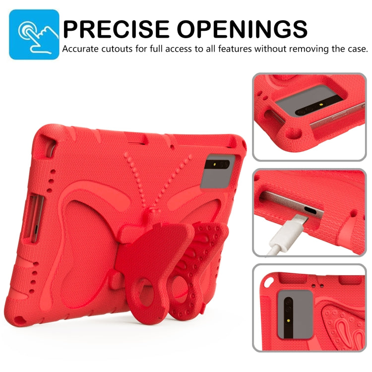 For Samsung Galaxy Tab S9 FE X510 Butterfly Bracket EVA Shockproof Tablet Case(Red) - Galaxy Tab S9 FE by buy2fix | Online Shopping UK | buy2fix