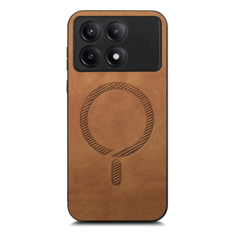 For Xiaomi Redmi K70 / K70 Pro 5G Solid Color Retro Magsafe PU Back Cover Phone Case(Brown) - K70 Pro Cases by buy2fix | Online Shopping UK | buy2fix