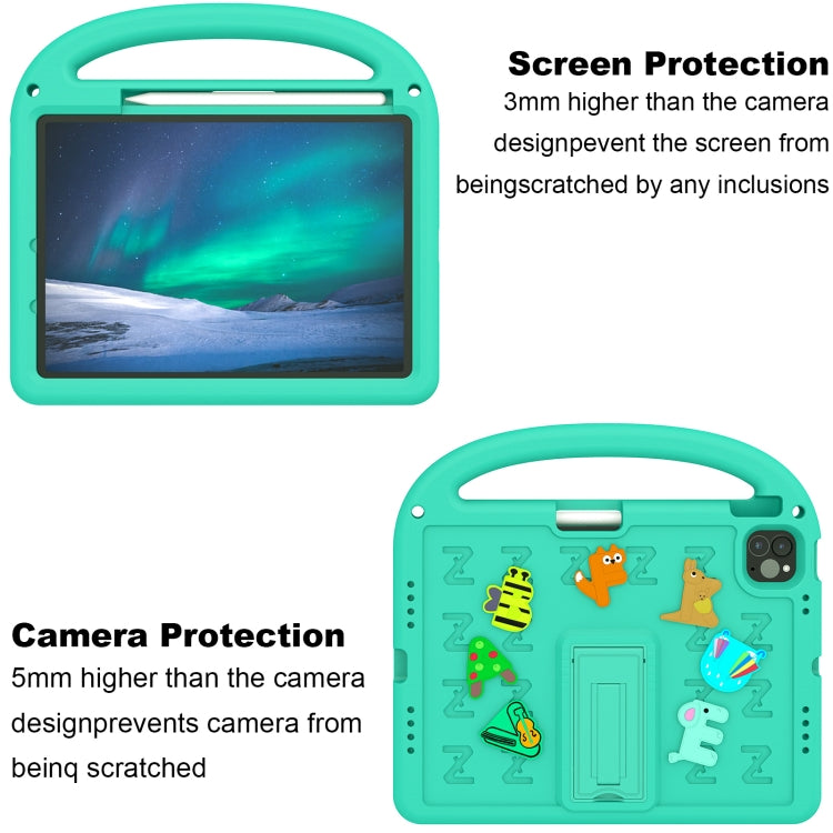 For iPad Air 11 2024 Cartoon Sparrow EVA Shockproof Tablet Case(Glacier Green) - iPad Air 11 2024 Cases by buy2fix | Online Shopping UK | buy2fix