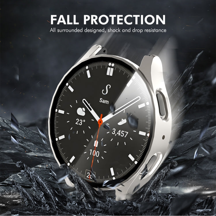 For Samsung Galaxy Watch7 40mm ENKAY Hat-Prince Full Coverage PC + Tempered Glass Film Integrated Watch Case(Gun Metal) - Watch Cases by ENKAY | Online Shopping UK | buy2fix