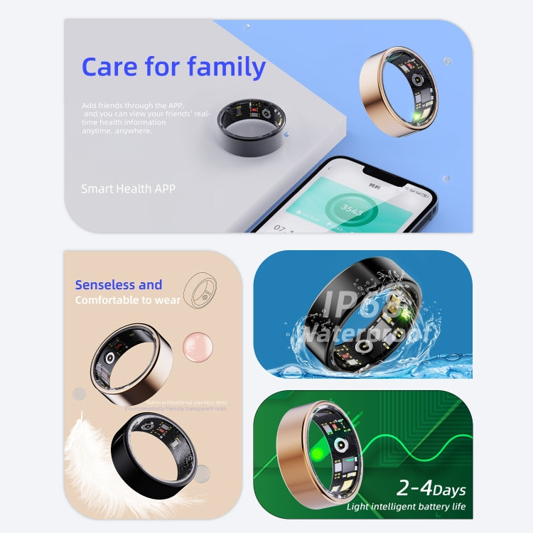 R11M SIZE 12 Smart Ring, Support Heart Rate / Blood Oxygen / Sleep / Multiple Sports Modes(Black) - Smart Rings / Smart Telephones by buy2fix | Online Shopping UK | buy2fix