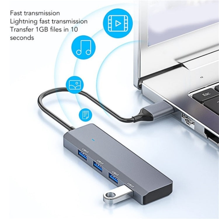 ADS-305A Aluminum Alloy USB to 4-Ports USB3.0 USB HUB Laptop Adapter Docking Station - USB 3.0 HUB by buy2fix | Online Shopping UK | buy2fix