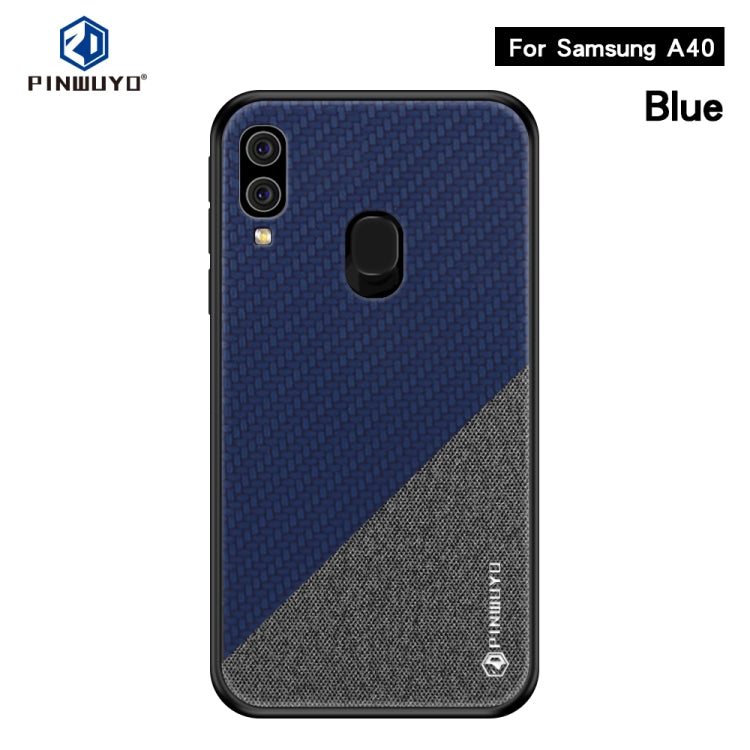 PINWUYO Honors Series Shockproof PC + TPU Protective Case for Galaxy A40(Blue) - Galaxy Phone Cases by PINWUYO | Online Shopping UK | buy2fix