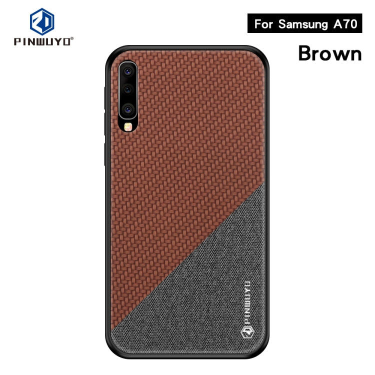 PINWUYO Honors Series Shockproof PC + TPU Protective Case for Galaxy A70(Brown) - Galaxy Phone Cases by PINWUYO | Online Shopping UK | buy2fix