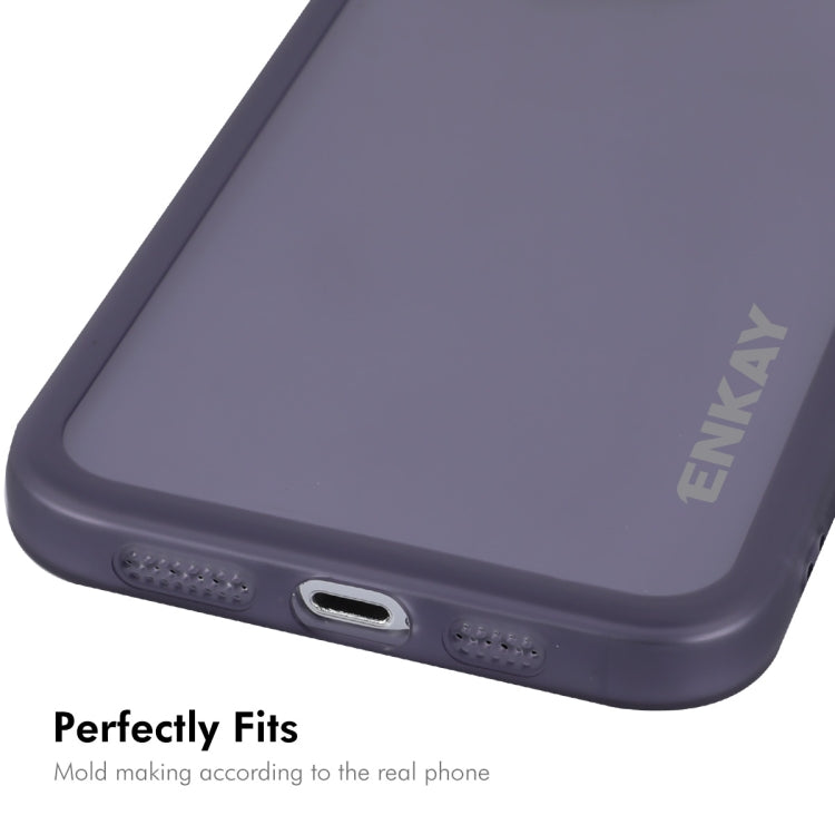 For iPhone 16 Pro ENKAY Hat-Prince Translucent Matte TPU Phone Case with Lens Film(Purple) - iPhone 16 Pro Cases by ENKAY | Online Shopping UK | buy2fix