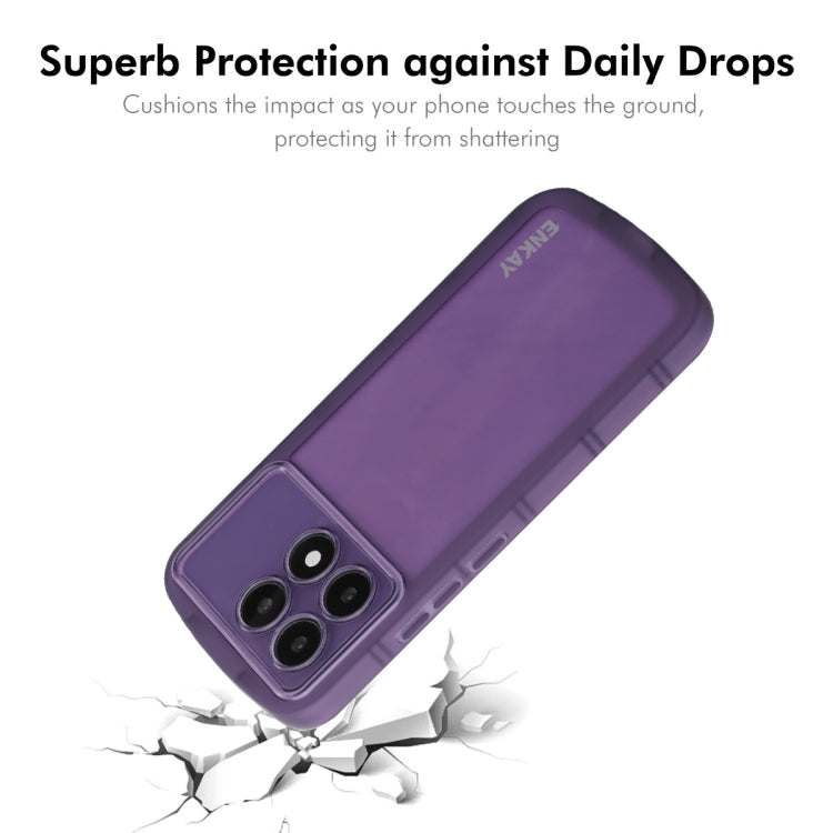 For Redmi K70 Ultra ENKAY Hat-Prince Translucent Matte TPU Phone Case + 9H Big Arc Edge Glass Film(Purple) - Xiaomi Cases by ENKAY | Online Shopping UK | buy2fix