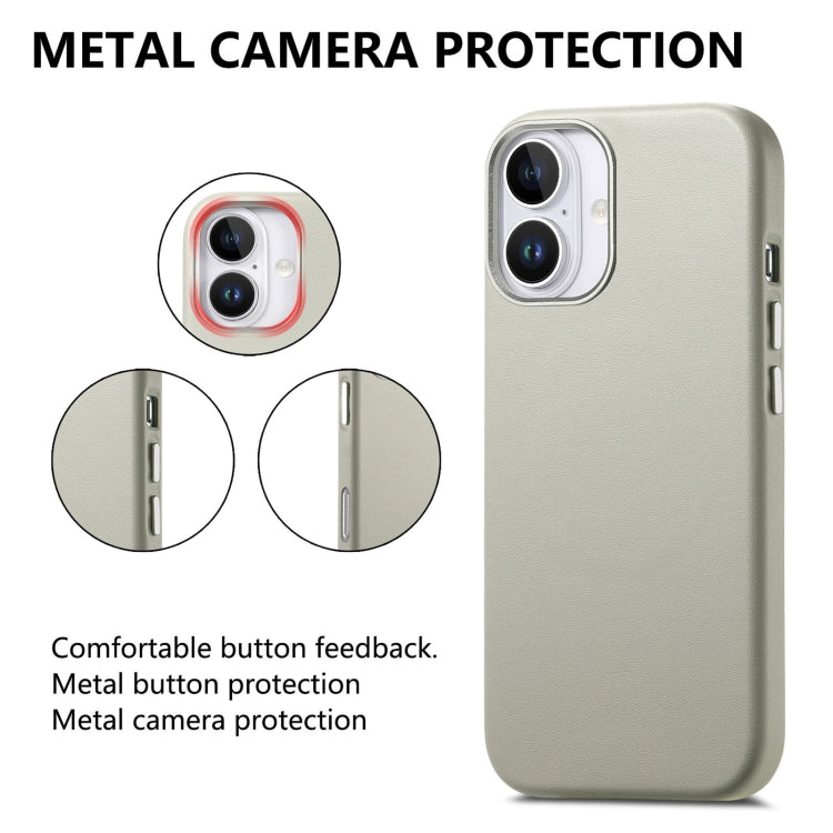 For iPhone 16 Plus Electroplated Metal Button Shockproof Phone Case(White) - iPhone 16 Plus Cases by buy2fix | Online Shopping UK | buy2fix