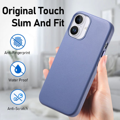 For iPhone 16 Plus Electroplated Metal Button Shockproof Phone Case(Blue) - iPhone 16 Plus Cases by buy2fix | Online Shopping UK | buy2fix