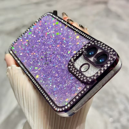 For iPhone 16 Pro Max Diamond Glitter Sequins TPU Phone Case(Purple) - iPhone 16 Pro Max Cases by buy2fix | Online Shopping UK | buy2fix