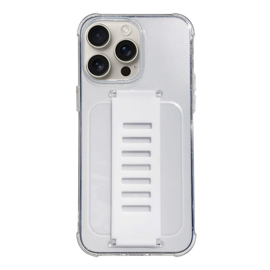 For iPhone 16 Pro Transparent Wristband Shockproof TPU Phone Case(White) - iPhone 16 Pro Cases by buy2fix | Online Shopping UK | buy2fix