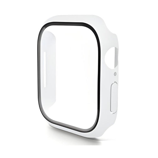 For Apple Watch Series 10 46mm ENKAY Hat-Prince PC Tempered Glass Film Integrated Watch Case(White) - Watch Cases by ENKAY | Online Shopping UK | buy2fix