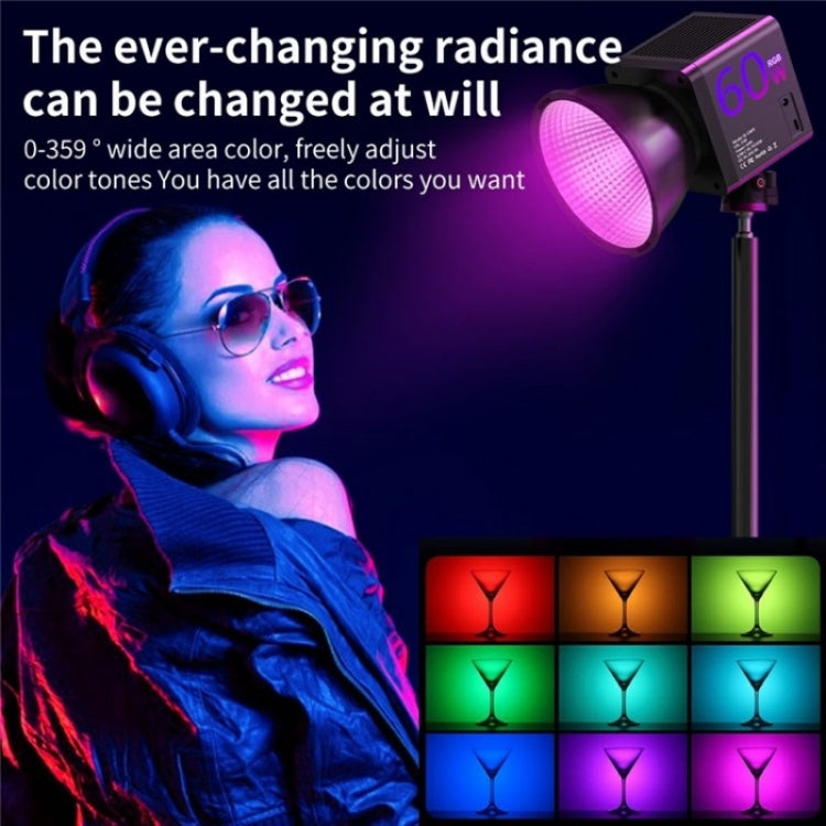 C60R 60W RGB Stage Lamp Professional Video Photography COB Fill Light, Plug:UK Plug - Selfie Light by buy2fix | Online Shopping UK | buy2fix