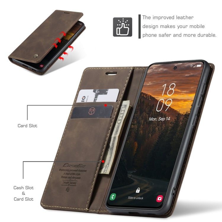 For Samsung Galaxy S24 FE 5G CaseMe 013 Multifunctional Horizontal Flip Leather Phone Case(Coffee) - Galaxy S24 FE 5G Cases by CaseMe | Online Shopping UK | buy2fix