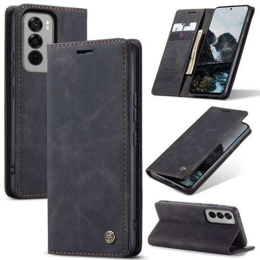 For OPPO Reno12 5G Global CaseMe 013 Multifunctional Horizontal Flip Leather Phone Case(Black) - Reno12 Cases by CaseMe | Online Shopping UK | buy2fix