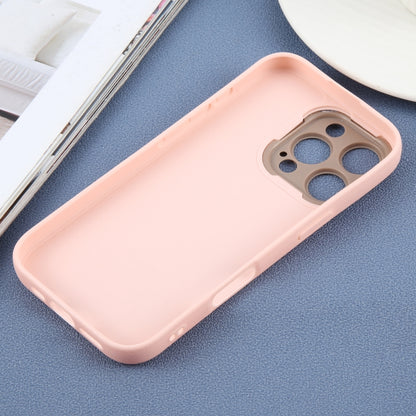 For iPhone 16 Pro Plain Imitation Leather Back Cover Phone Case(Pink) - iPhone 16 Pro Cases by buy2fix | Online Shopping UK | buy2fix