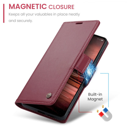 For OPPO Reno12 F /12 FS 5G CaseMe 023 Butterfly Buckle Litchi Texture RFID Anti-theft Leather Phone Case(Red) - Reno12 F Cases by CaseMe | Online Shopping UK | buy2fix