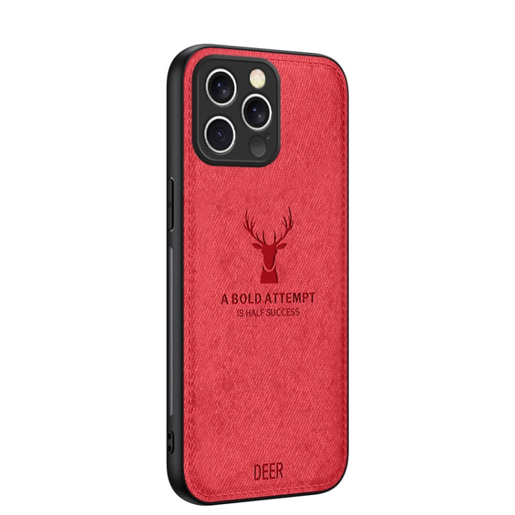 For iPhone 16 Pro Deer Head Cloth Skin All-inclusive Phone Case(Red) - iPhone 16 Pro Cases by buy2fix | Online Shopping UK | buy2fix