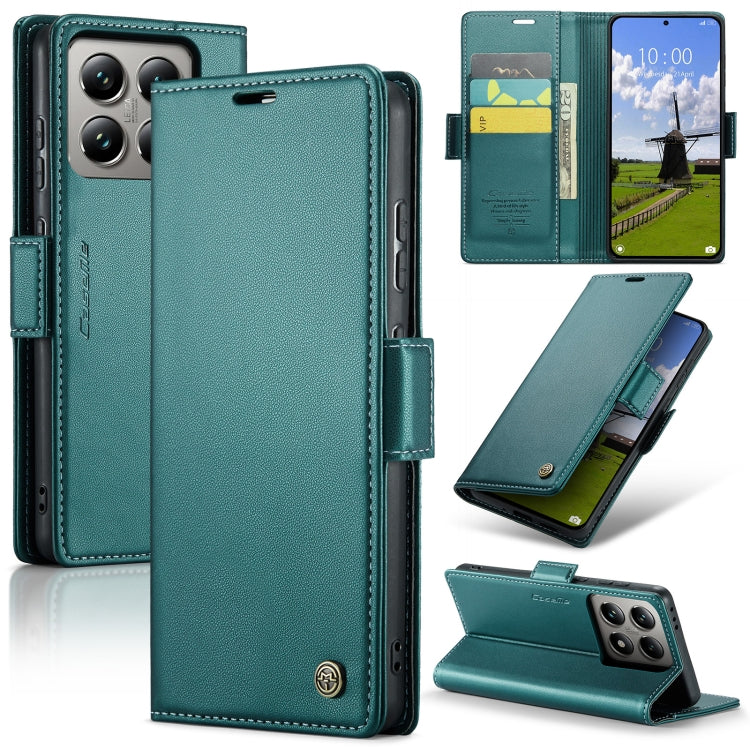 For Xiaomi 14T Pro CaseMe 023 Butterfly Buckle Litchi Texture RFID Anti-theft Leather Phone Case(Green) - 14T Pro Cases by CaseMe | Online Shopping UK | buy2fix