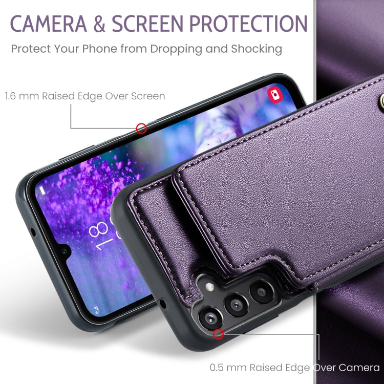 For Samsung Galaxy A16 5G CaseMe C22 Card Slots Holder RFID Anti-theft Phone Case(Purple) - Galaxy Phone Cases by CaseMe | Online Shopping UK | buy2fix