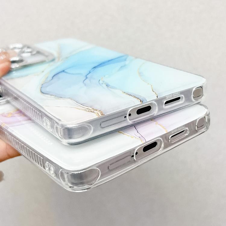 For Samsung Galaxy S25 5G Electroplated Marble Texture Phone Case(White M8) - Galaxy S25 5G Cases by buy2fix | Online Shopping UK | buy2fix