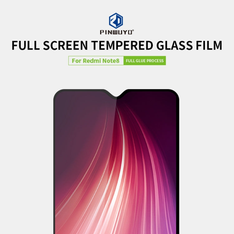 For Xiaomi RedMi Note8 PINWUYO 9H 2.5D Full Screen Tempered Glass Film(Black) -  by PINWUYO | Online Shopping UK | buy2fix